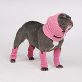 Dehnbare Fleece-Beinwärmer für Hunde - Rosa