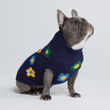 Blue Green Yellow Flowers Dog Sweater
