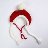 Gestrickte Hunde Pom Pom Mütze - Mehrfarbig