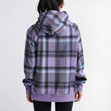 Lila-karierter Hoodie