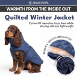 Blue Quilted Winter Jacket||size:S,M,L,XL,2XL,3XL,4XL