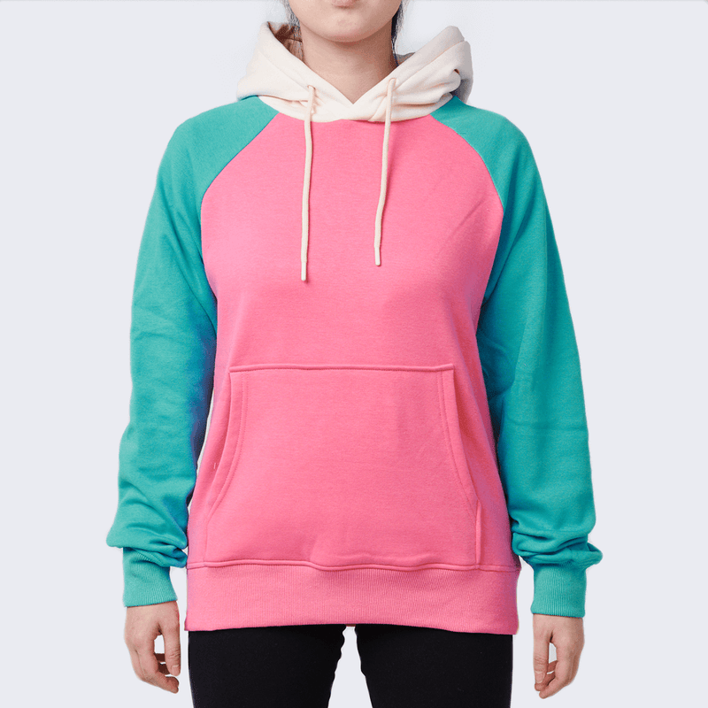 Pink Turquoise Cream Hoodie