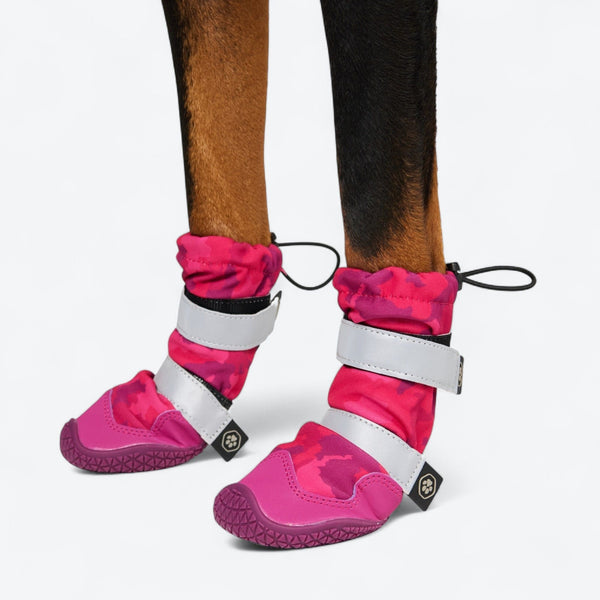 Flex Shell Wasserabweisende Hundestiefel - Fuchsia Camo