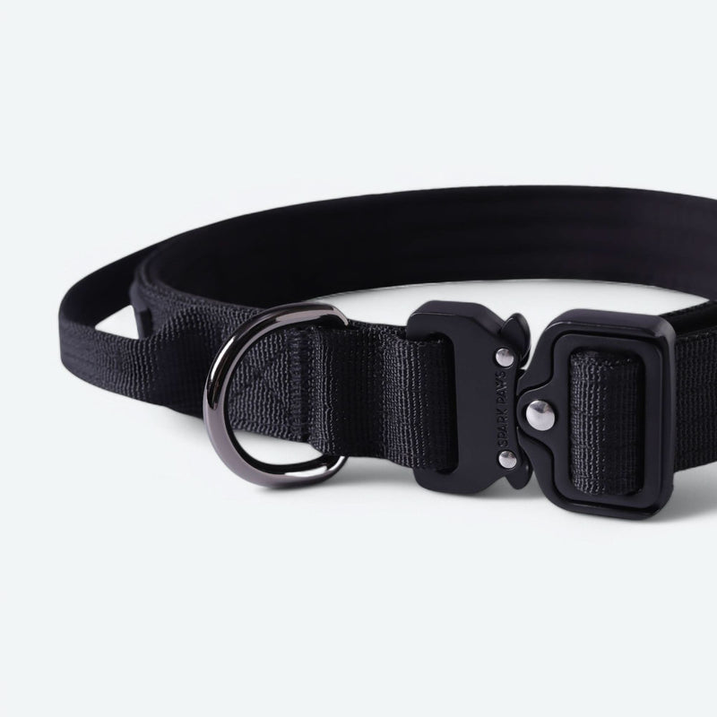 Taktisches Halsband für große Hunde - Schwarz