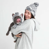 Human Pompom Hat - Salt and Pepper