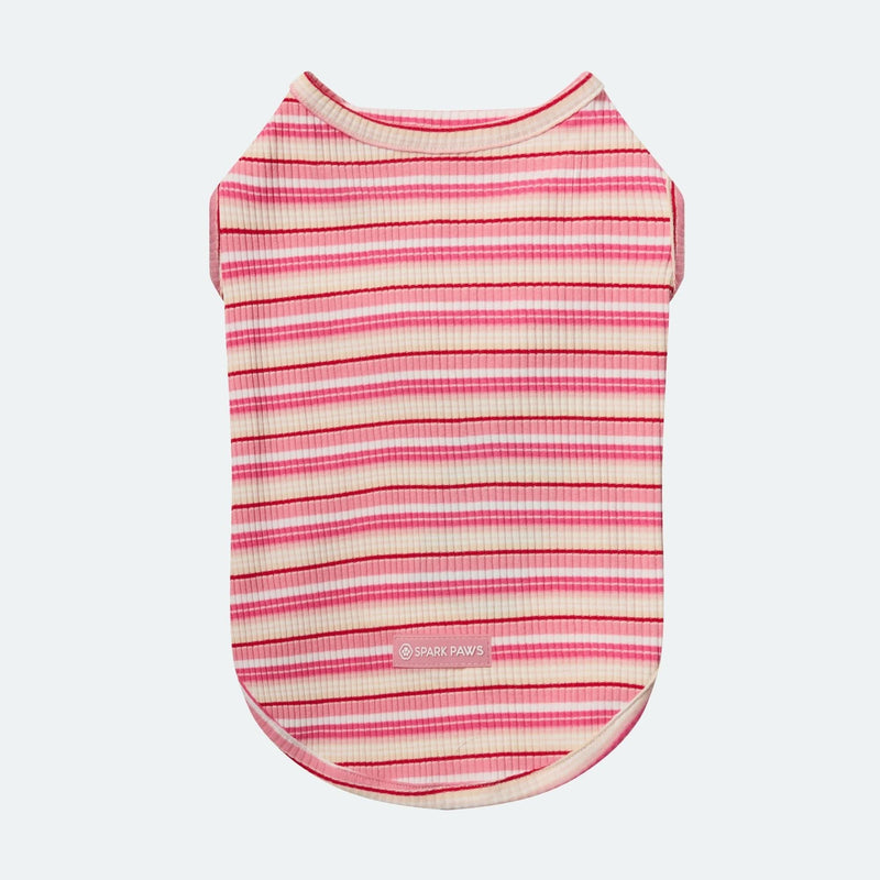 Gestreiftes Shirt - Rosa Rot