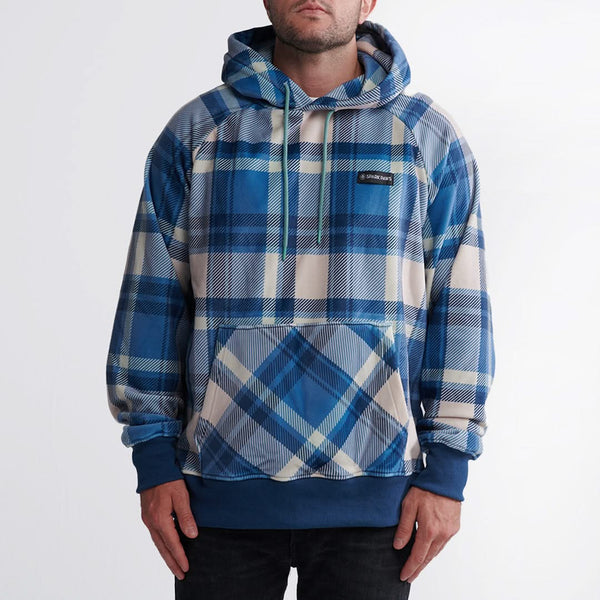 Blau karierter Hoodie