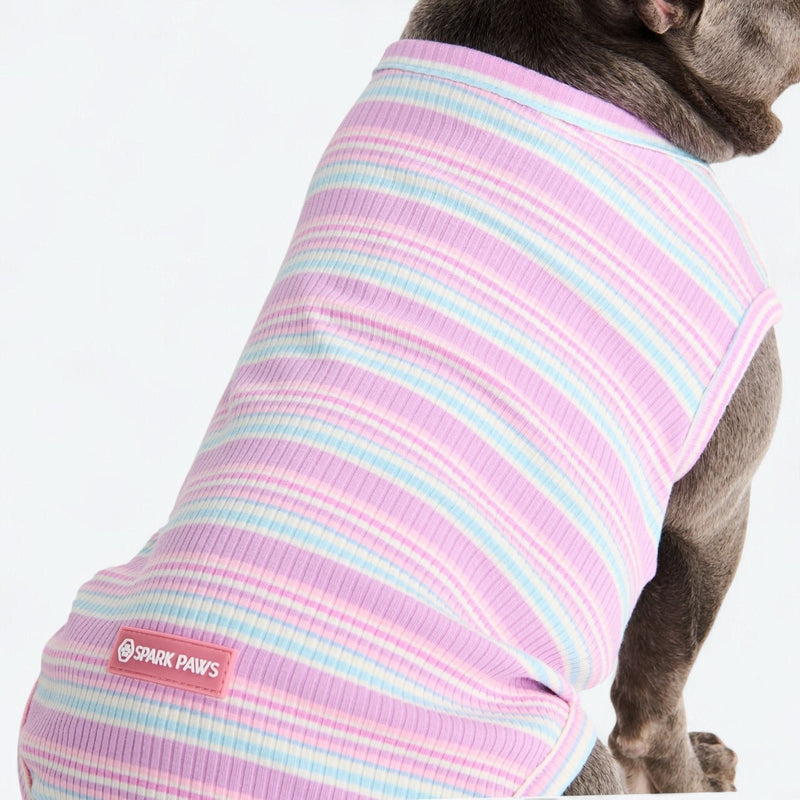 Gestreiftes Shirt - Lila Blau