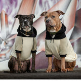 Oliv Creme Hunde Hoodie