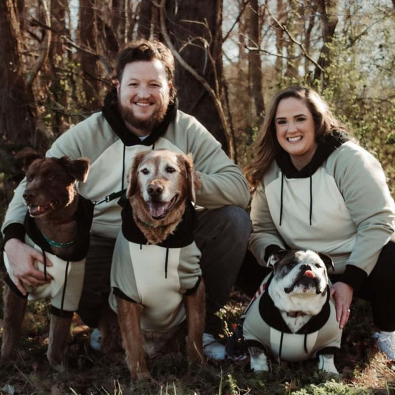 Oliv Creme Hunde Hoodie