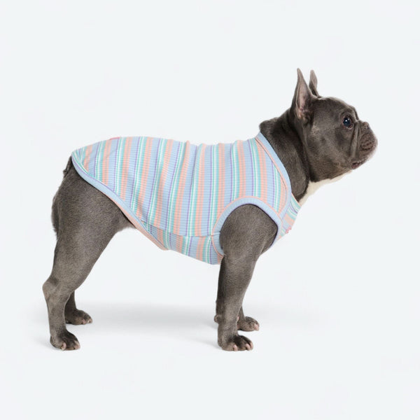 Gestreiftes Shirt - Blau Koralle