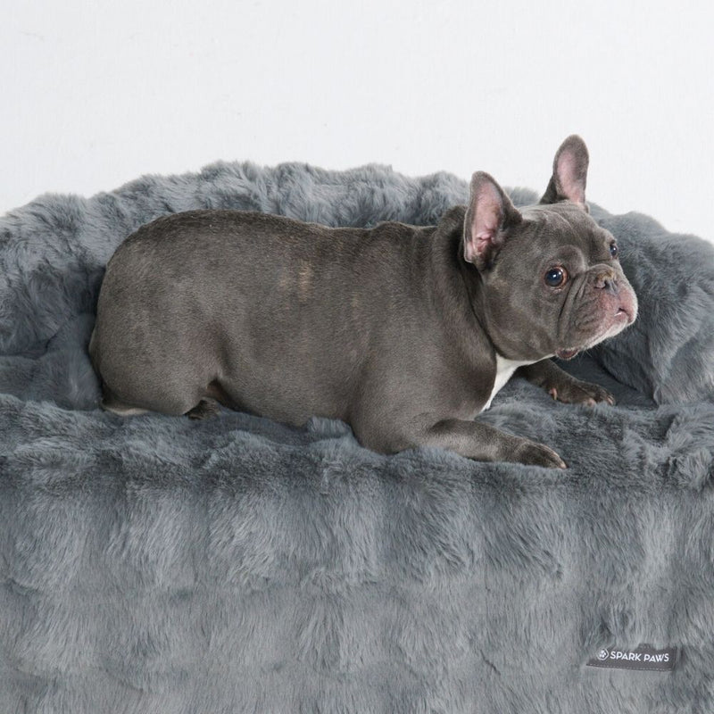Beruhigendes Flauschiges Sofa-Schonbezug Hundebett - Grau