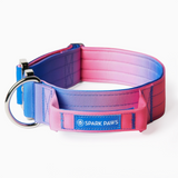 Taktisches Halsband für große Hunde - Rosa-Blau