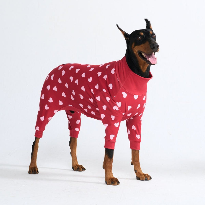 Hunde Pyjama - Rote Herzen