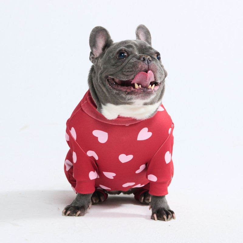 Hunde Pyjama - Rote Herzen