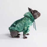 Samtiger Hunde Hoodie - Smaragdgrün