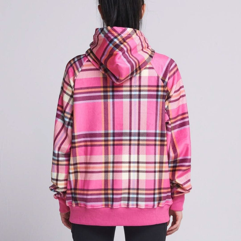 Rosa-karierter Hoodie
