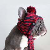Gestrickte Hunde Pom Pom Mütze - Mehrfarbig